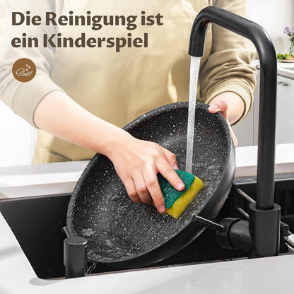Hochwertiges 4tlg Pfannen-Set | 20+24+28 cm | abnehmbarer