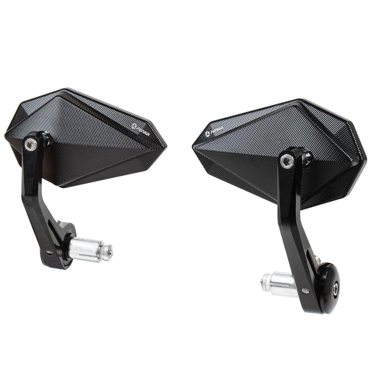 Motorrad Lenkerendenspiegel E24 CNC schwarz – Blendschutz