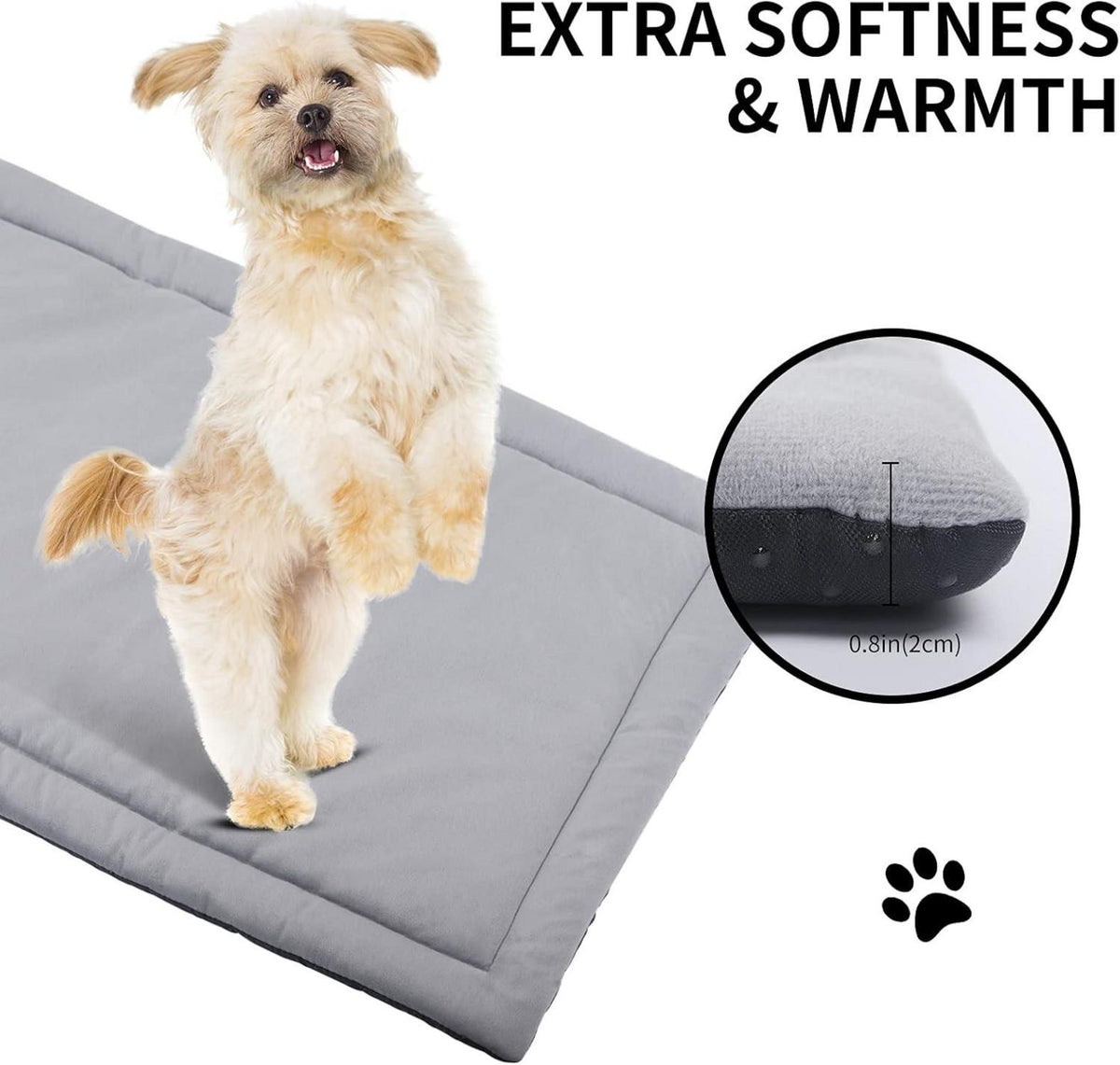 IEUUMLER Hundematte Hundekissen Weich Warm Rutschfest Waschbar 74x53cm