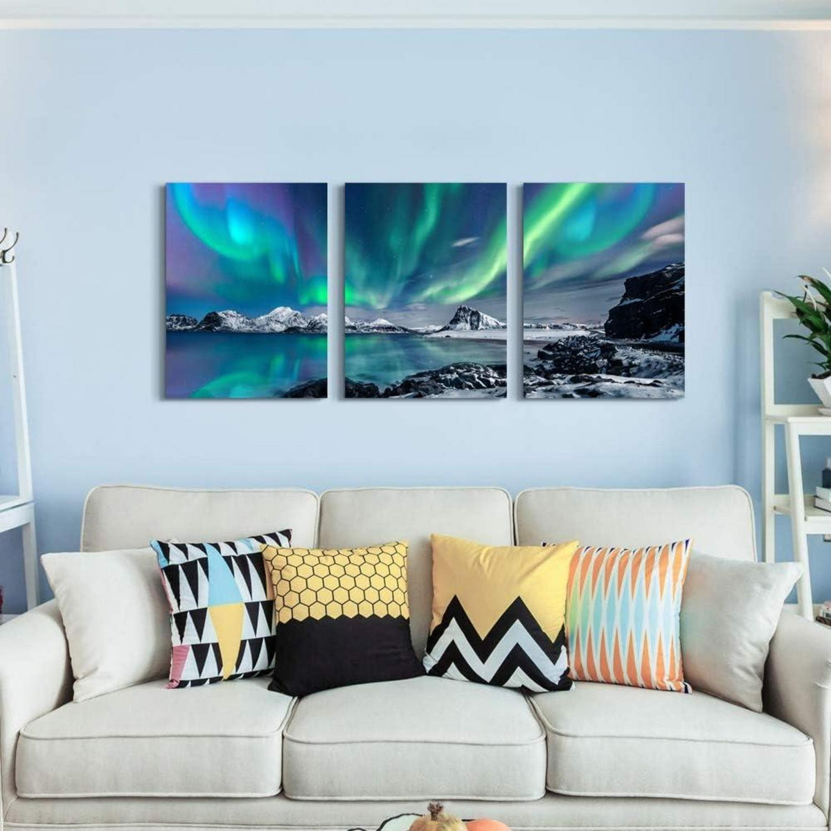 Nordlichter Polarlichter Wandbilder Leinwand 30x40cm 3Stück
