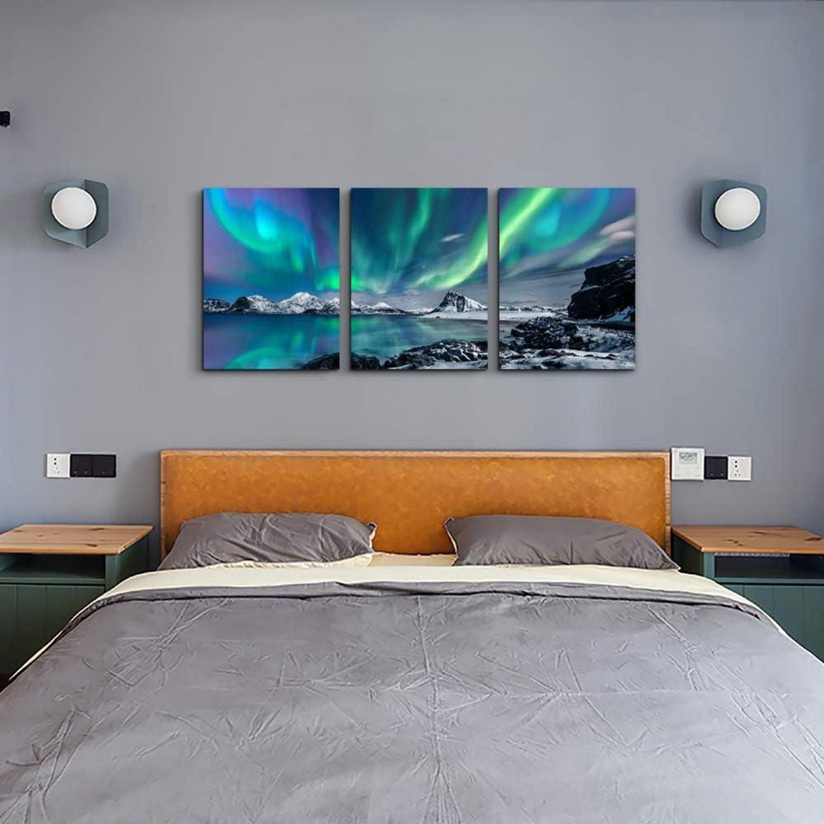 Bilder Nordlichter Polarlicht Sternenhimmel Leinwand Wohnzimmer