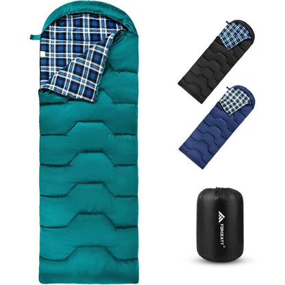 Forceatt Schlafsack 3-4 Jahreszeiten Flanell Polyester -5°C