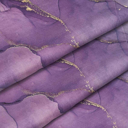 3er-Set Bettwäsche 200x200, Lila Gold Marmor Design