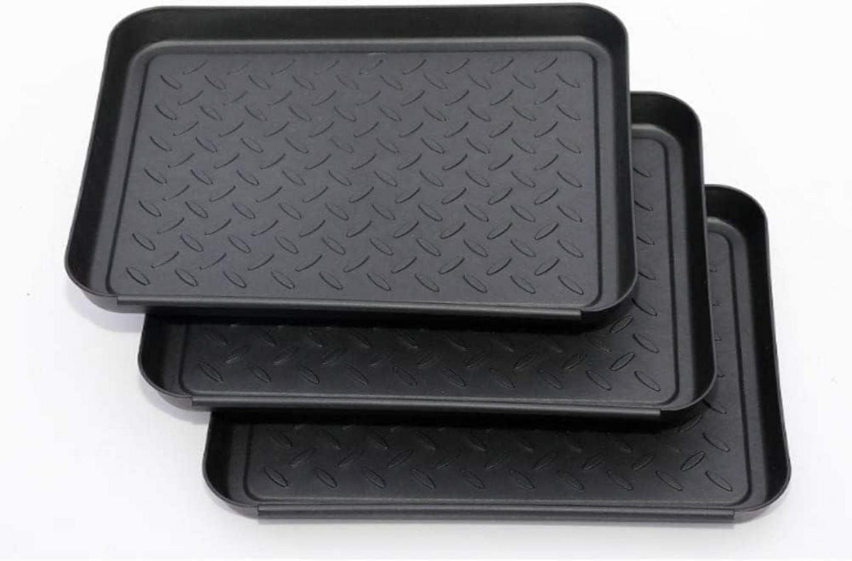 Schuhmatte Ablage 3 Stück Schuhwanne Kunststoff für Schuhe Haustiere 35x27x3cm