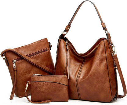 Handtaschen und Geldbörsen Set Damen PU Leder große Schultertasche