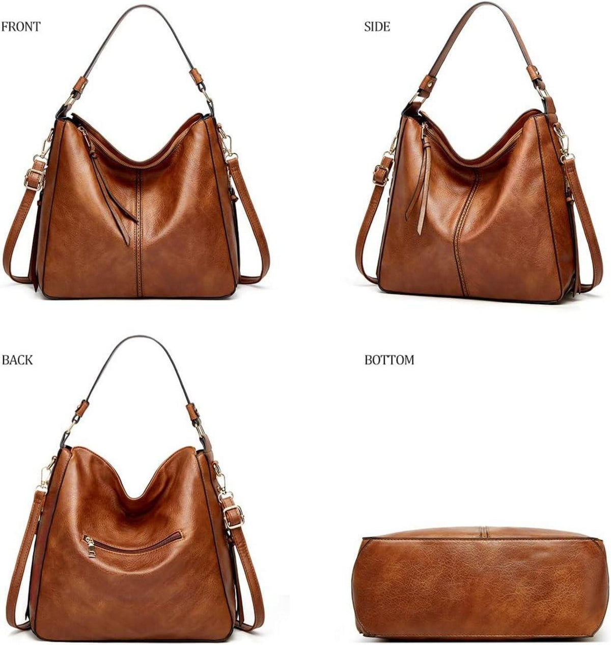 Pahajim 3tlg. Handtaschen Set Damen Schultertasche PU Leder Hobo Tasche