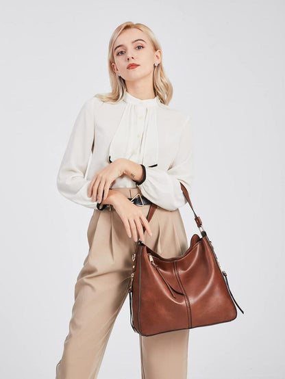Pahajim 3tlg. Handtaschen Set Damen Schultertasche PU Leder Hobo Tasche