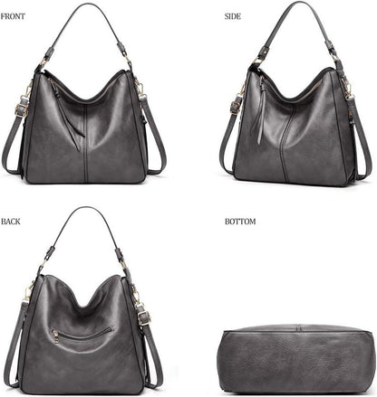 Pahajim Handtaschen Geldbörse Set Damen Groß PU Leder Schultertasche Hobo