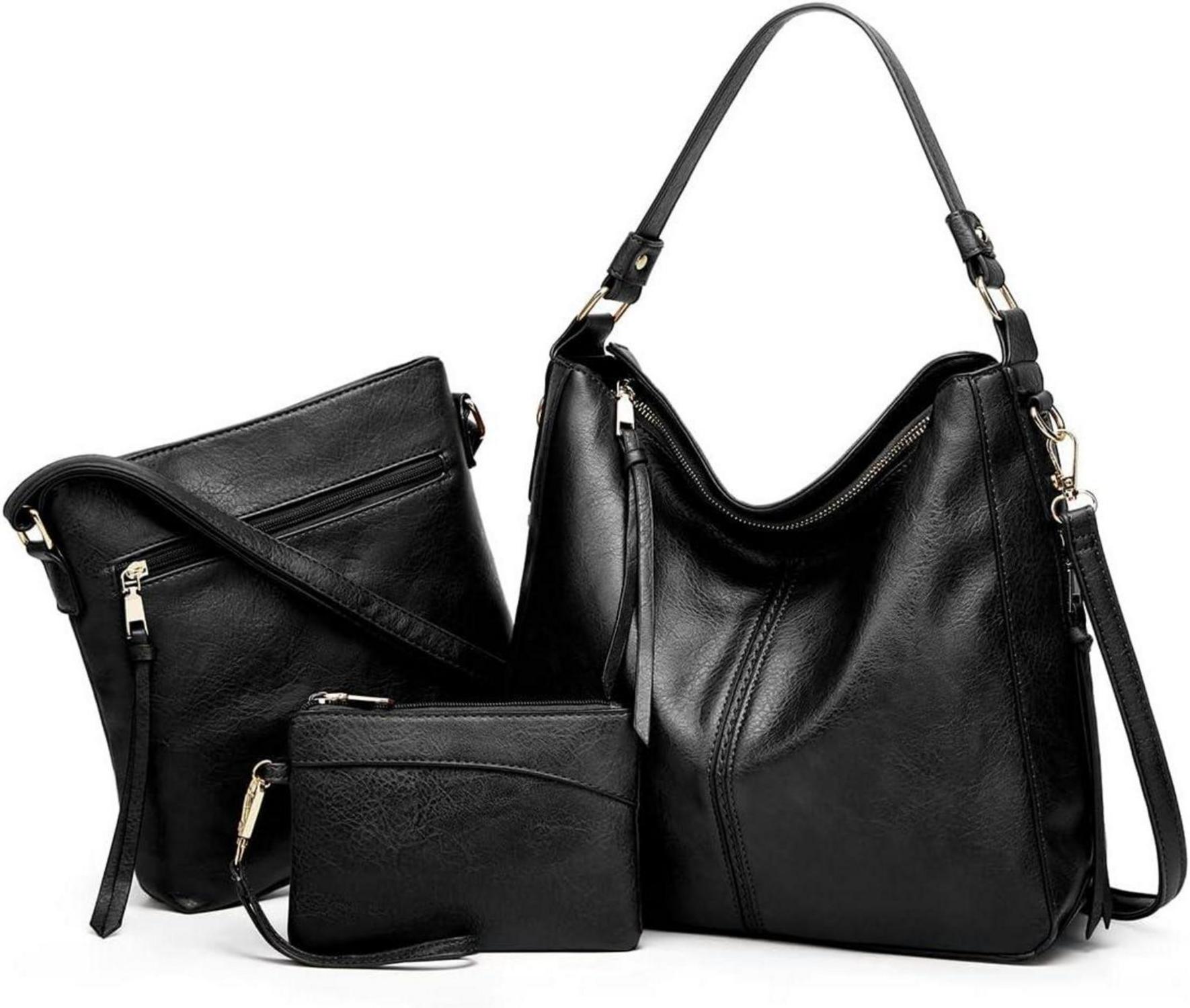 Pahajim Handtaschen Geldbörsen Set Damen PU Leder Umhängetasche