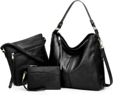 Pahajim Handtaschen Geldbörsen Set Damen PU Leder Umhängetasche