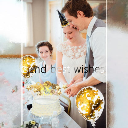 Gold Geburtstagstortendeko Set 15-teilig Cake Topper Happy Birthday