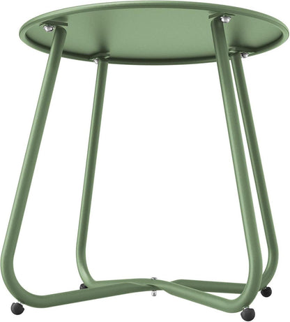 Beistelltisch Kaffeetisch Garten Rund Outdoor Salbeigrün 25kg Traglast