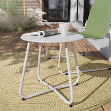 Grand patio Runder Beistelltisch Garten Outdoor Weiß 45x45