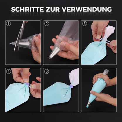 Spritzbeutel Einweg 100 Stück Mittel, Profi Spritztüten für