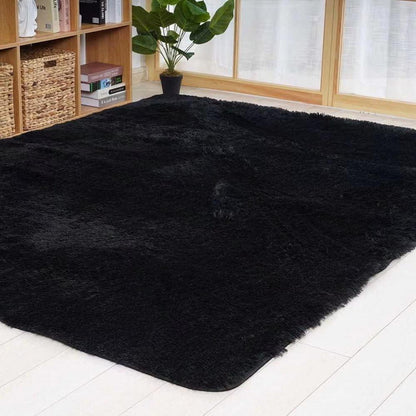 Großer Schwarz Shaggy Teppich 150x240cm Hochflor Moderner