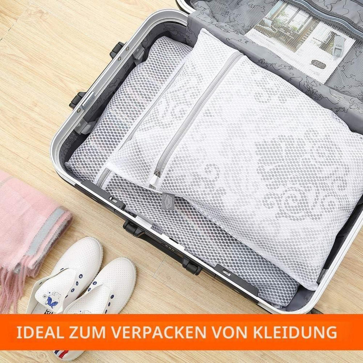 Netz Wäschebeutel Set – 3 Größen für Feinwäsche & Reise