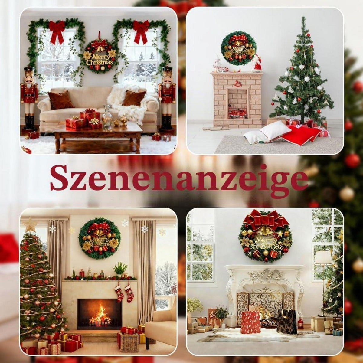 Weihnachtskranz 30cm - Festliche Deko für Tür & Adventszeit