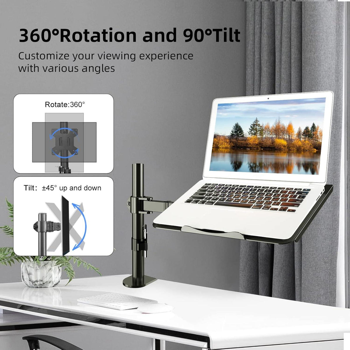 Suptek Monitor Halterung Laptop Arm 13-27 Zoll Monitor 15.6 Zoll Notebook