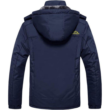 Herren Winterjacke Wasserdicht Warm Gefüttert Dunkelblau