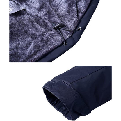 Herren Winterjacke Wasserdicht Warm Gefüttert Dunkelblau
