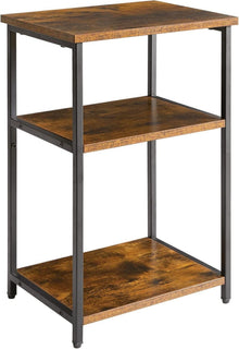 3-Ebenen Beistelltisch Industrie-Design Braun