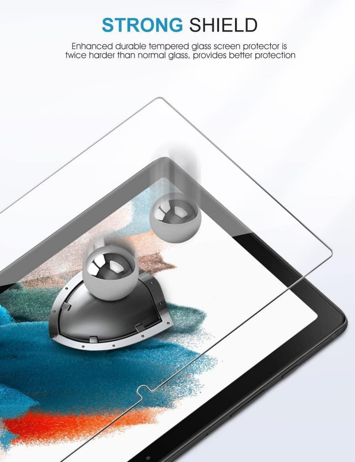 2x Gehärtete Glas Folie für Samsung Galaxy Tab A8 10,5 Zoll 2022