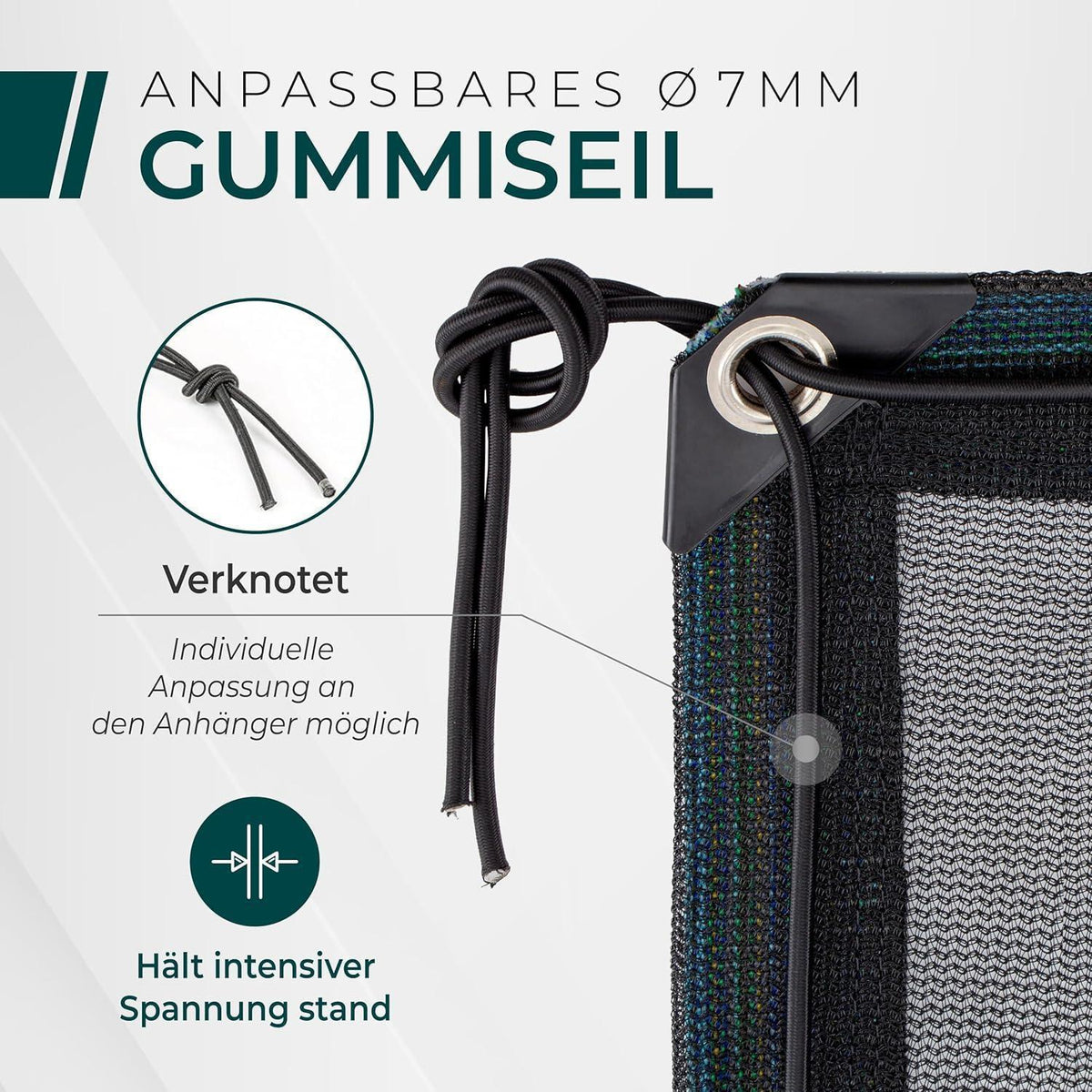 Feinmaschiges Anhängernetz 2,5x3,5m – Ladungssicherung mit Gummizug