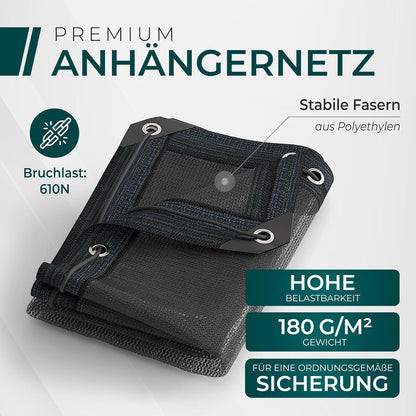 Feinmaschiges Anhängernetz 2,5x4,5m – Ladungssicherung mit Gummizug