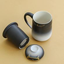 TEANAGOO Katzen Teetasse Keramik mit Sieb & Deckel 460ml-Set
