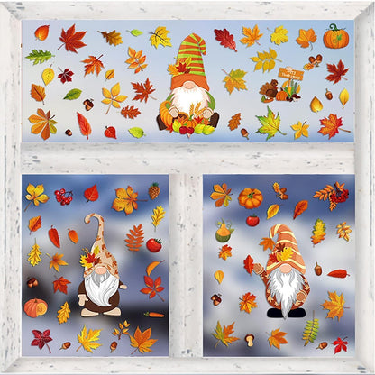 Thanksgiving Herbstdeko Fenster Aufkleber Selbstklebend 6er