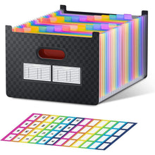 26-Taschen Akkordeonordner A-Z Bunte Register Upright Open