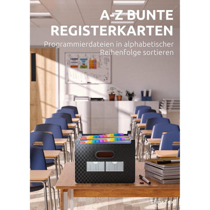26-Taschen Akkordeonordner A-Z Bunte Register Upright Open