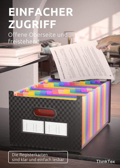 ThinkTex 26 Taschen A-Z Bunte Register Akkordeonordner