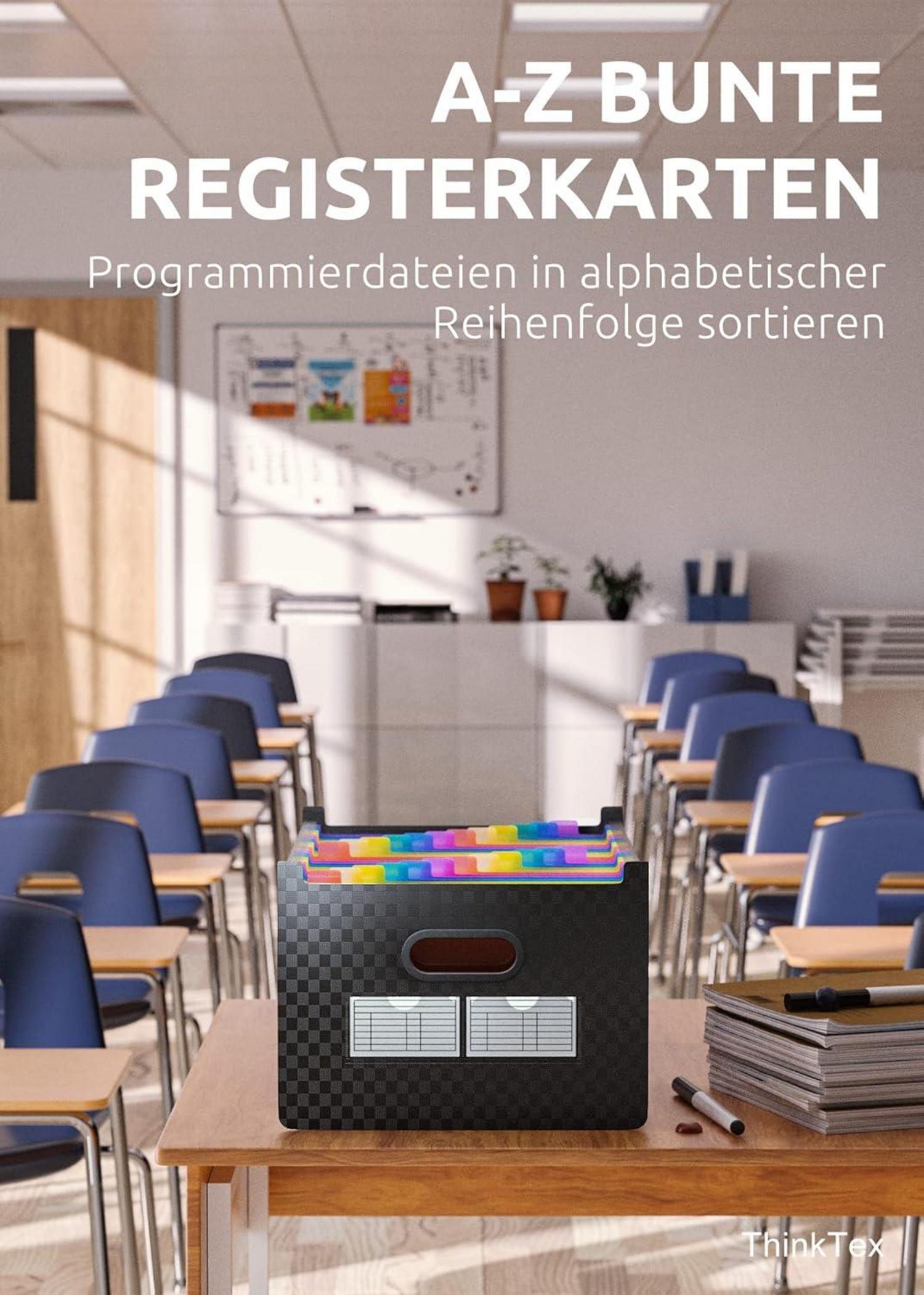 Expanding File Folder 26 Taschen A-Z Bunte Register Akkordeonordner