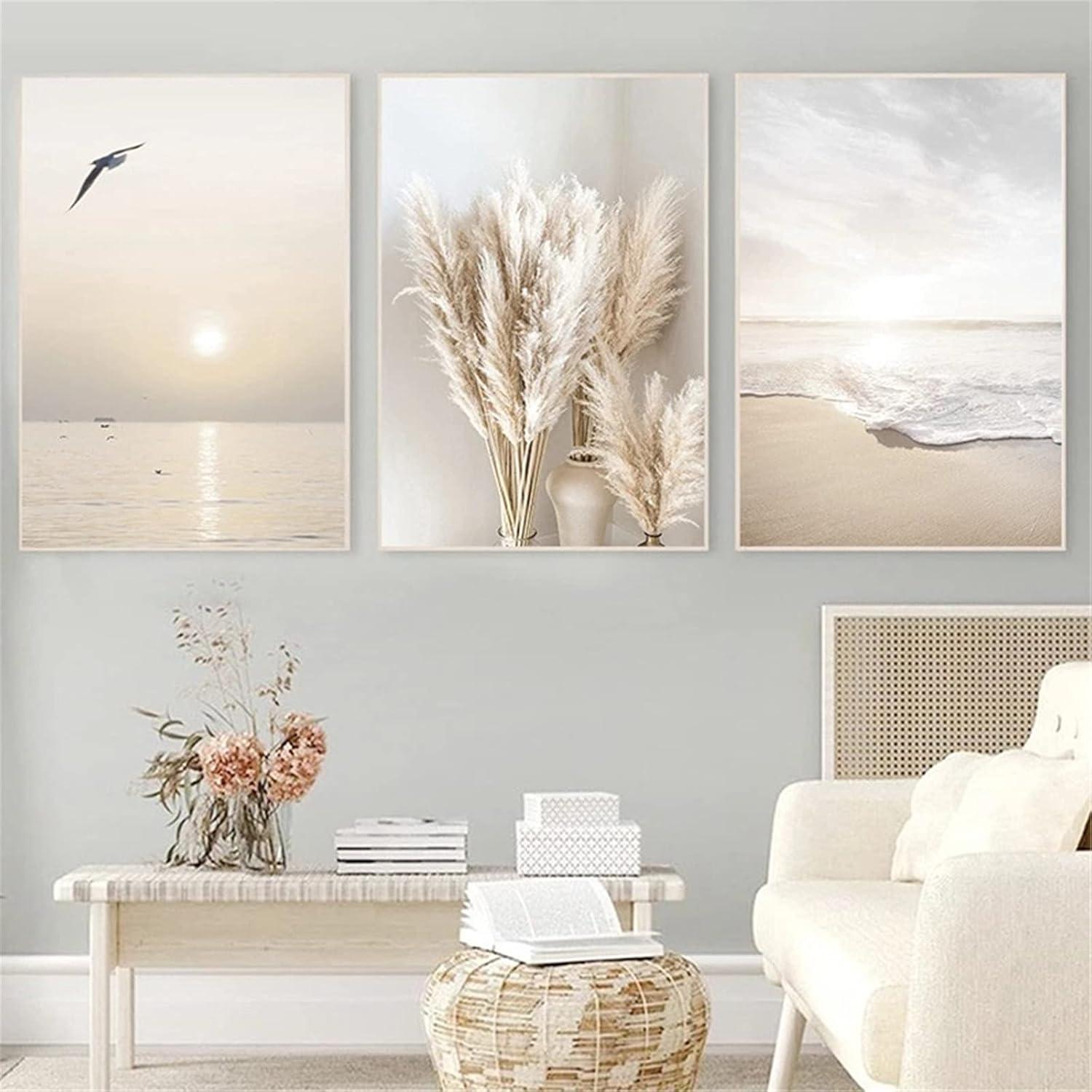 3er Poster Set Wohnzimmer Deko Sonnenuntergang Strand 40x50cm