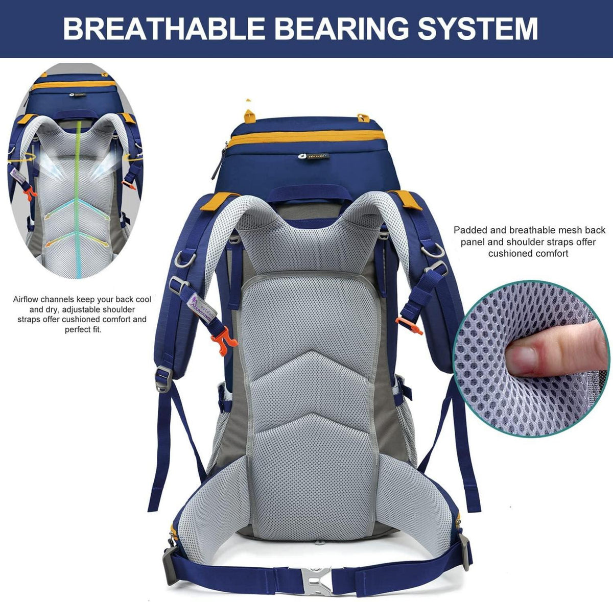 Wanderrucksack 50L Outdoor Trekkingrucksack Camping Klettern mit