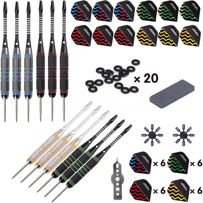 Profi Dartpfeile Metallspitze Set 12 Stück 24g Steel Darts