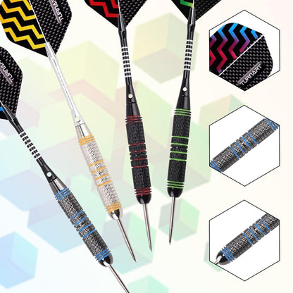 Profi Dartpfeile Metallspitze Set 12 Stück 24g Steel Darts