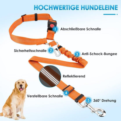 SlowTon Hundegurt Auto Kopfstützen-Rückhalte Anschnallgurt Orange