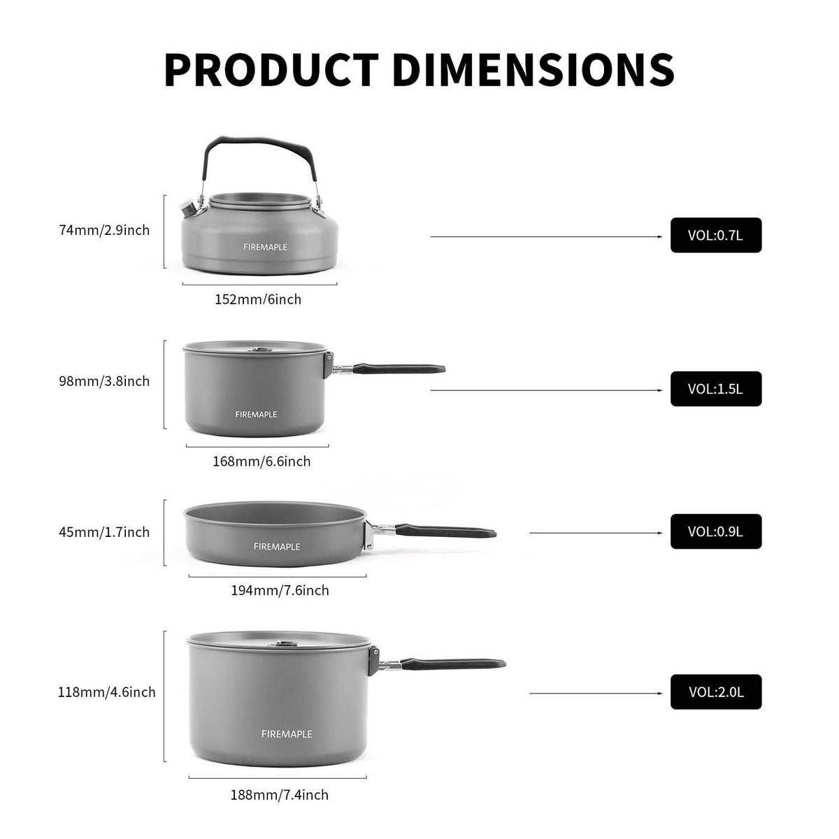 Camping Kochset 12-teilig – Leicht & Robust für 3-4 Personen