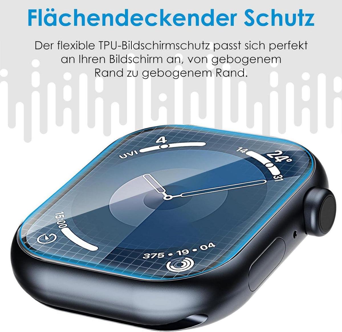 Schutzfolie Apple Watch Series 9/8/7 45mm - 8 Stück, Flexible