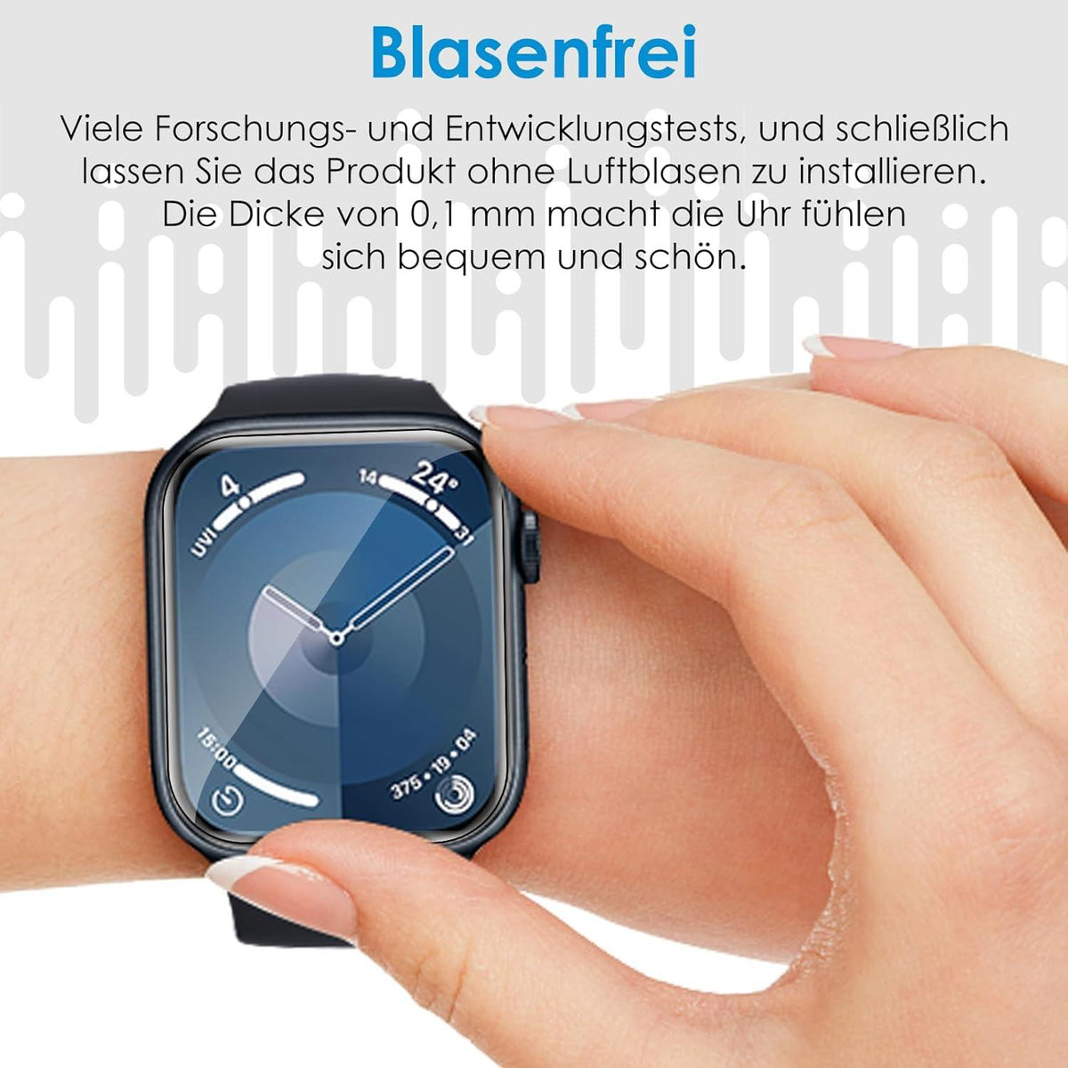 Schutzfolie für Apple Watch Series 9/8/7 41mm - 8er Pack, Flexible