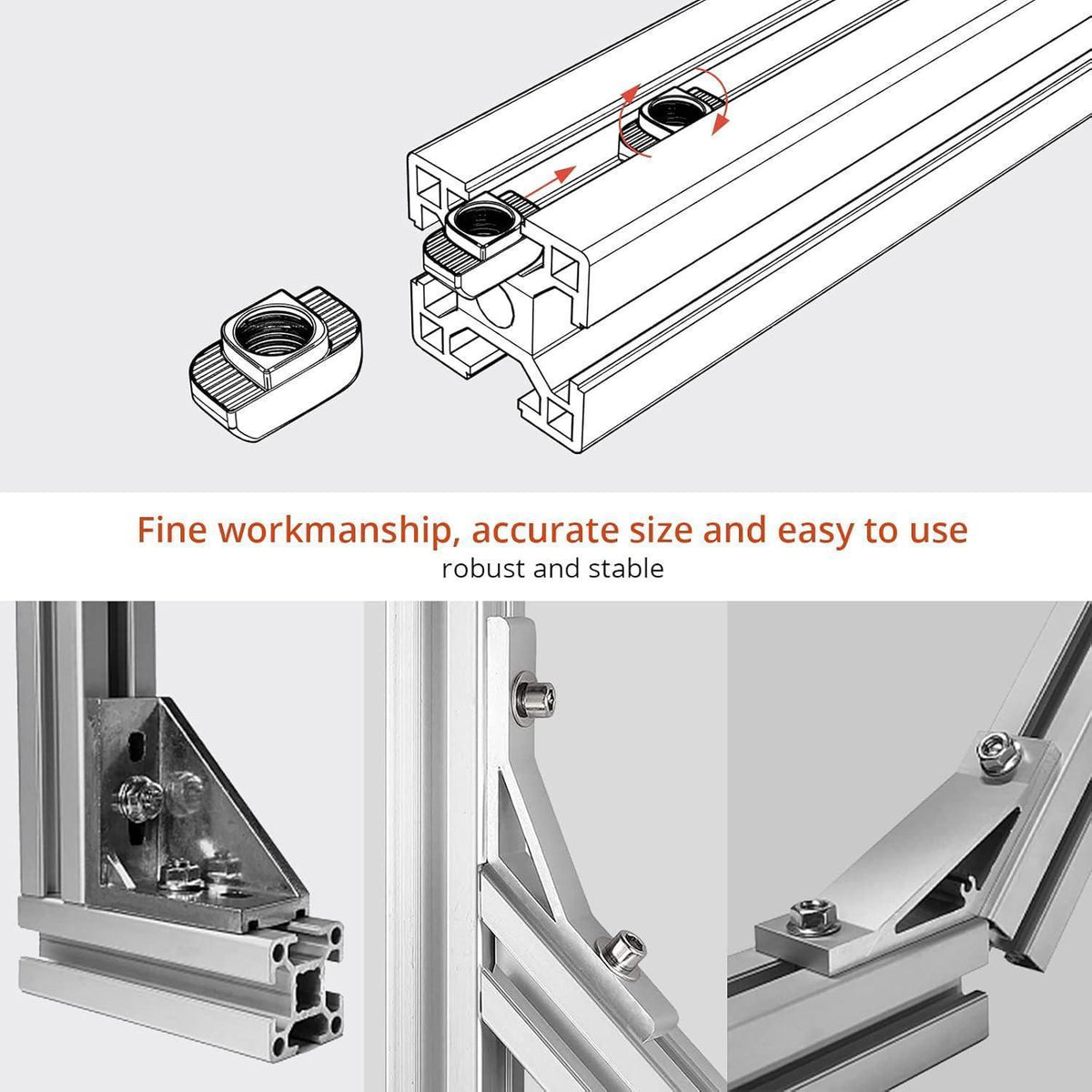 Nutensteine M6 für 30er Aluminiumprofile, 100 Stück