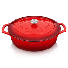 Gusseiserner Bräter mit Deckel, 8L, Rot – Perfekt zum Brotbacken