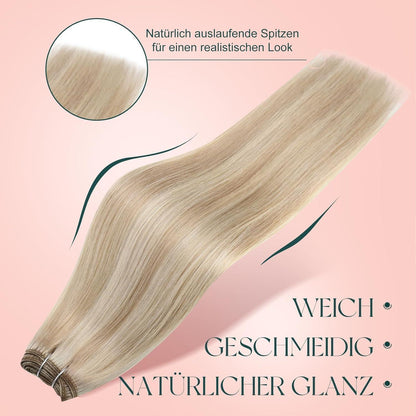 Remy Haartressen Blond 50cm – Echthaar Extensions Aschblond