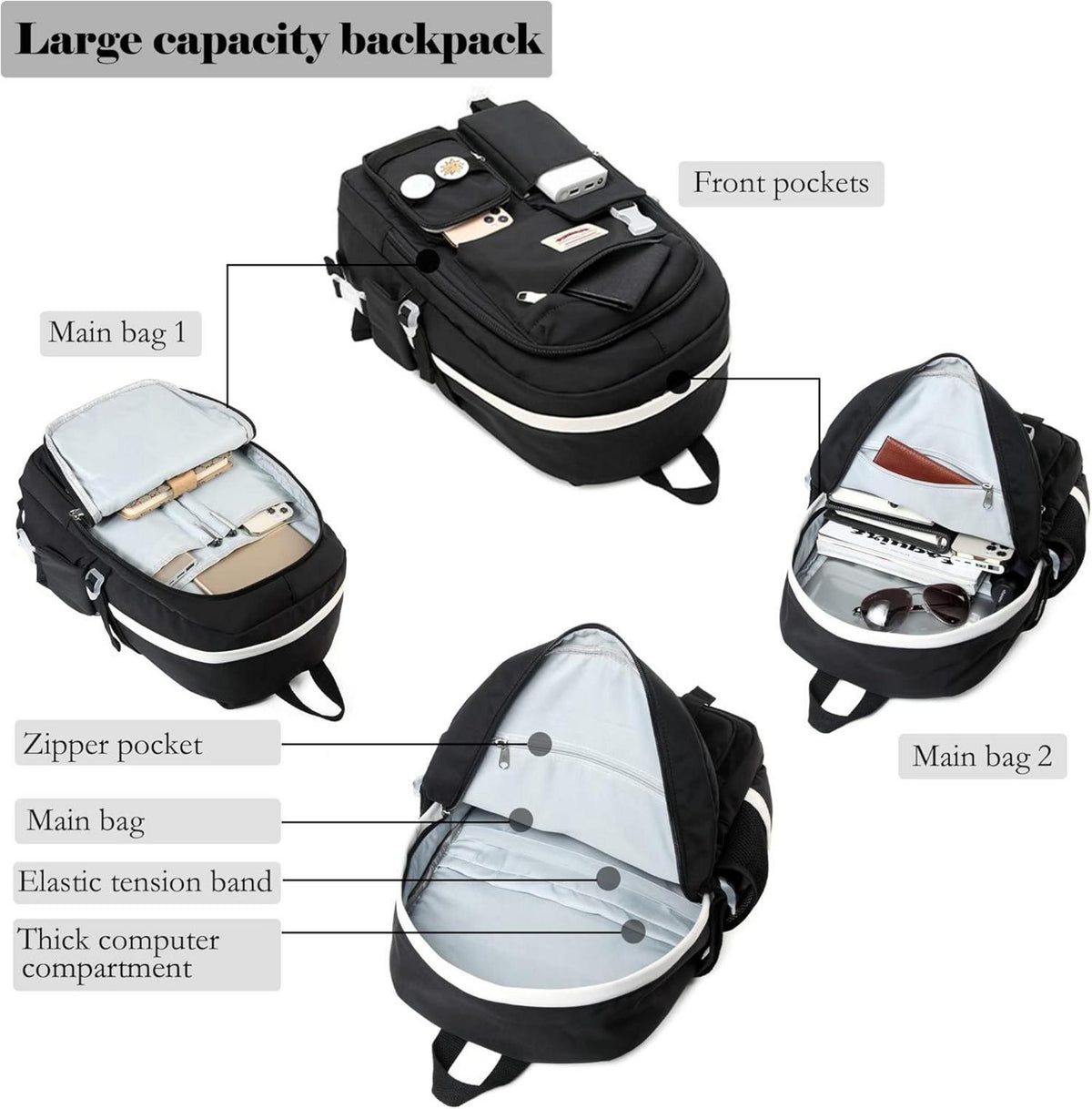 Modischer Damen Schulrucksack 15 Zoll Anti-Theft Daypack