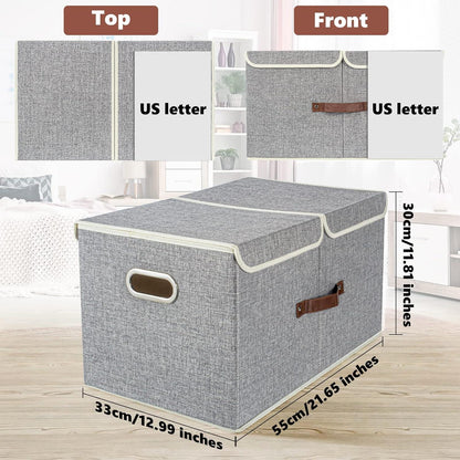 TYEERS Extra Große Aufbewahrungsbox mit Deckel und Fächern