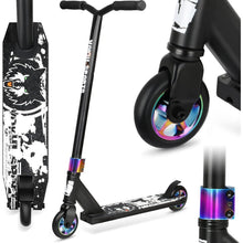 Stunt Scooter Profi für Kinder & Jugendliche, 360° Lenkung, Schwarz