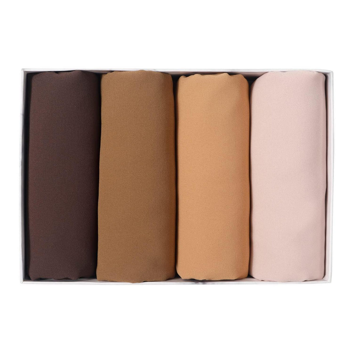 Chiffon Hijab Schal Damen Premium Weich 4er Set Geschenkbox