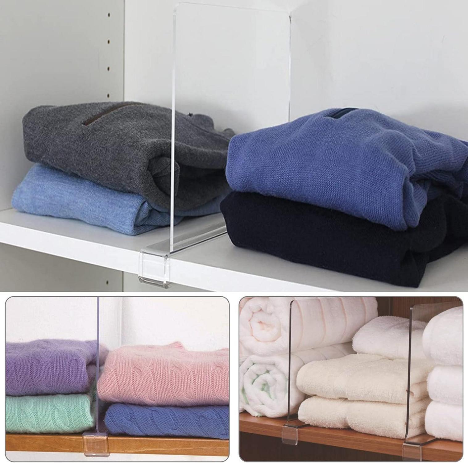 4er Set Transparente Acryl-Regalteiler für Lagerung und Kleiderschrank